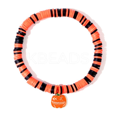 Ghostly Polymer Clay Heishi Stretch Bracelets BH7010-18-1