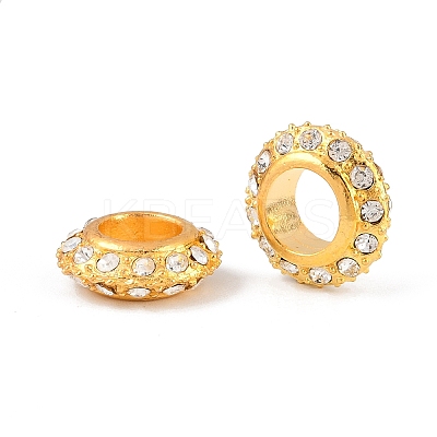 Big Hole Zinc Alloy Pave Grade A Crystal Rhinestone Rondelle Beads ALRI-O007-G01-1