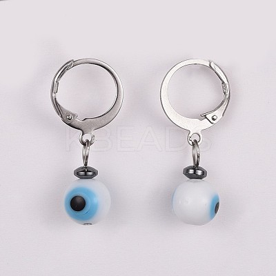 Lampwork Leverback Dangle Earrings EJEW-JE03313-01-1