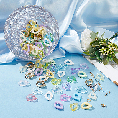 DIY Curb Chains Earrings Bracelets Necklaces Making Kits DIY-PH0009-28-1