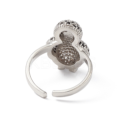 Penguin Clear & Black Cubic Zirconia Cuff Ring RJEW-M146-05P-1