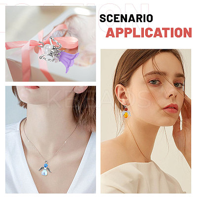 60Pcs 12 Style Glass Pendant PALLOY-CA00001-1