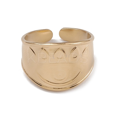 Ion Plating(IP) 304 Stainless Steel Eye Open Cuff Rings for Women RJEW-G285-22G-1