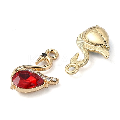 Golden Rack Plating Alloy Rhinestone Pendants PALLOY-F308-16G-1