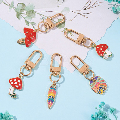 5Pcs Alloy Enamel Keychain JX218A-1