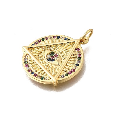 Brass Micro Pave Cubic Zirconia Pendants KK-F899-17G-1