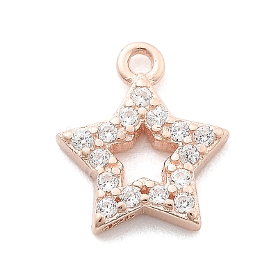 925 Sterling Silver Micro Pave Clear Cubic Zirconia Charms STER-A034-02C-RG-1