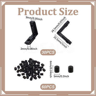 30Pcs Alloy L-Shape Corner Groove Connectors FIND-GA0007-23-1