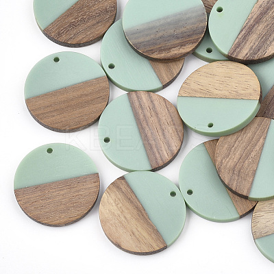 Resin & Walnut Wood Pendants RESI-S358-02B-04-1
