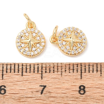 Brass Micro Pave Cubic Zirconia Pendants KK-A279-18G-1