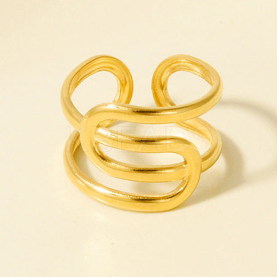 Geometric Irregular 304 Stainless Steel Cuff Open Rings for Women MC3709-2-1