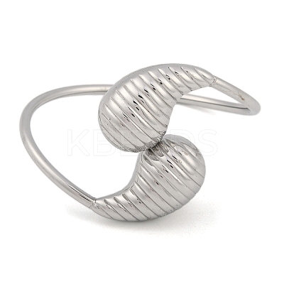 Non-Tarnish 304 Stainless Steel Grooved Teardrop Bangles BJEW-M042-02P-1