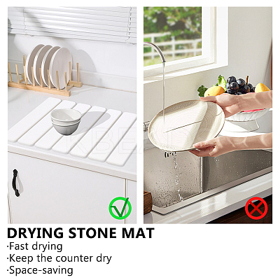 Rectangle Diatomaceous Earth Bathroom Mat AJEW-WH0556-50A-1