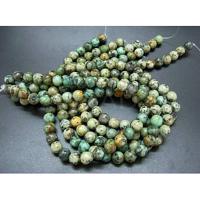 Natural African Turquoise(Jasper) Beads Strands TURQ-G037-12mm-1