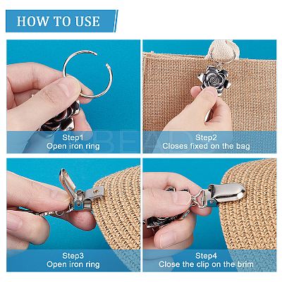 5Pcs 5 Styles Iron Retro Hat Clips FIND-PH0005-79-1