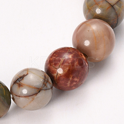 Natural Polychrome Jasper/Picasso Stone/Picasso Jasper Beaded Stretch Bracelets BJEW-Q692-11-8mm-1
