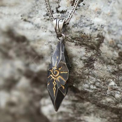 Alloy Sun Totern Pendant Box Chain Necklaces LS-NJEW-Z101-02B-1