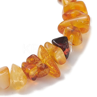 Natural Amber Beads Stretch Bracelets for Women BJEW-JB13256-01-1