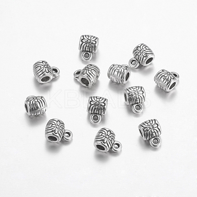 Tibetan Silver Barrel Hangers X-AB698-1
