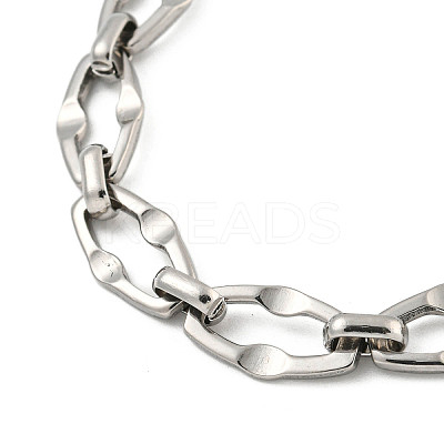 Non-Tarnish 304 Stainless Steel Dapped Chains Bracelets for Men & Women LS-BJEW-D042-05P-1