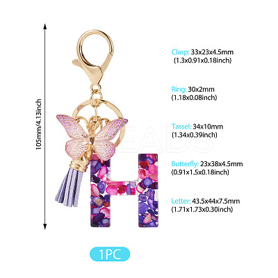 Resin Butterfly Pendant Keychains KEYC-TAC0034-03H-1