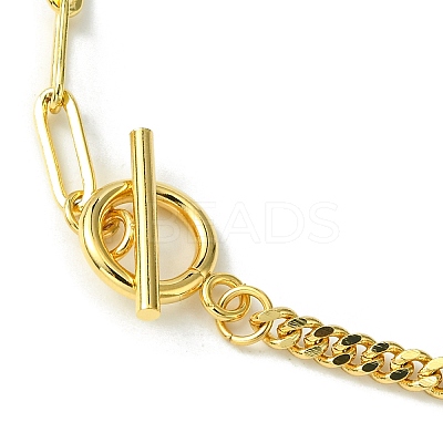 Brass Pendant Necklaces with Curb & Paperclip Chains NJEW-JN04608-01-1