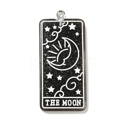Transparent Resin Tarot Card Pendants MACR-C026-05C-1