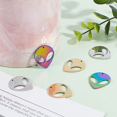 30Pcs 3 Colors 304 Stainless Steel Pendants STAS-DC0012-05-1