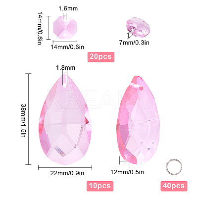 DIY Shining Faceted Pendant Making Kits DIY-GF0003-25A-1