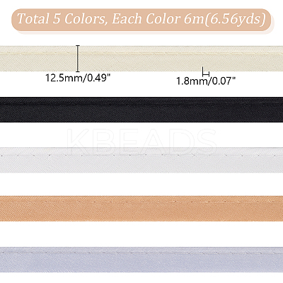30M 5 Colors Polyester Cord-Edge Piping Satin Trim OCOR-GA0001-74-1