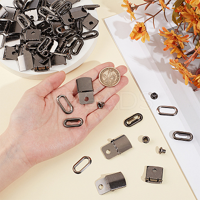 40Sets Iron Baseball Hat Cap Buckle Strap Clasp Clip Kit FIND-BC0014-10B-1