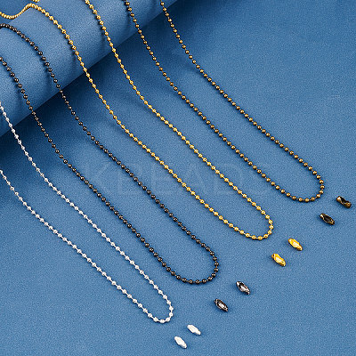 Soldered Iron Ball Chains Jewelry Making Finding Kit DIY-PH0008-27-1
