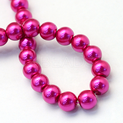 Baking Paint Pearlized Glass Pearl Round Bead Strands X-HY-Q003-6mm-17-1