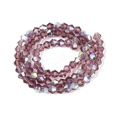 AB Color Plated Transparent Glass Beads Strands GLAA-G127-01-02R-1