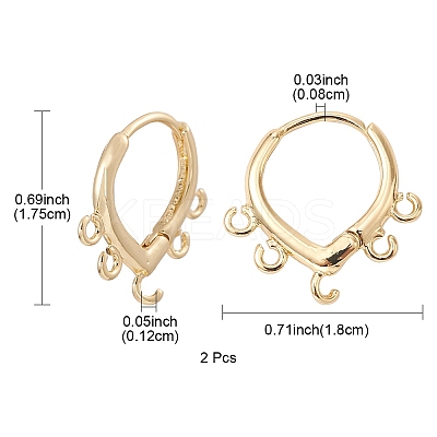 Brass Hoop Earring Findings ZIRC-YW0001-05G-1