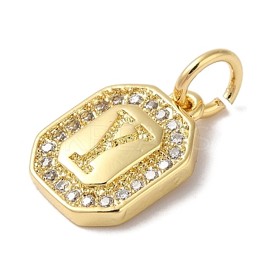 Real 18K Gold Plated Brass Micro Pave Clear Cubic Zirconia Pendants KK-L216-002G-Y-1