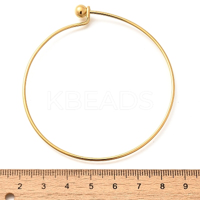 Screw End Ball 304 Stainless Steel Wire Bangle BJEW-F435-01G-1