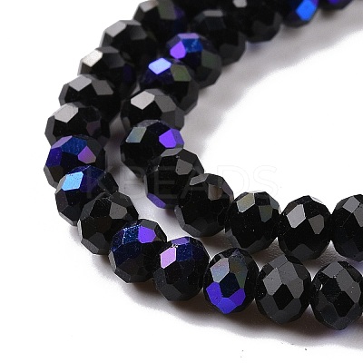 Electroplate Opaque Solid Color Glass Beads Strands EGLA-A044-P6mm-L18-1