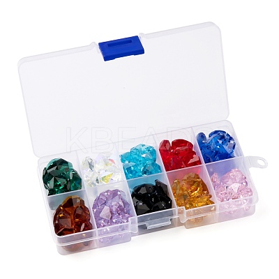 100Pcs 10 Colors Electroplate Glass Links Connectors EGLA-LS0001-07-1