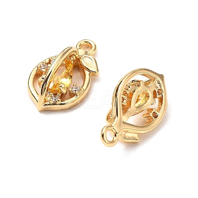 Brass Micro Pave Cubic Zirconia Pendants KK-A259-23G-1