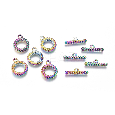 Ion Plating(IP) 304 Stainless Steel Toggle Clasps LS-STAS-F241-08-M-1