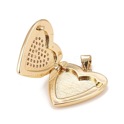 Brass Micro Pave Cubic Zirconia Locket Pendants KK-A161-47G-1