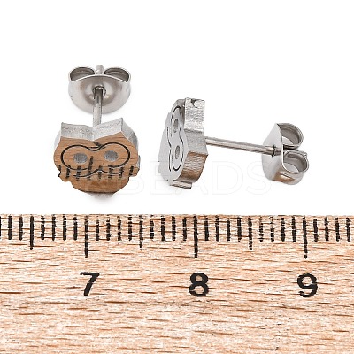 Tarnish Resistant 304 Stainless Steel Stud Earrings X-EJEW-F227-17P-1