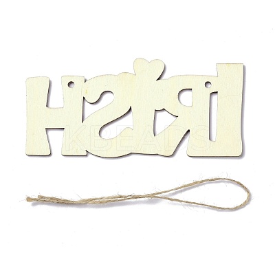DIY Word Irish Unfinished Wooden Ornaments Blank Wooden Embellishments WOOD-C009-04-1