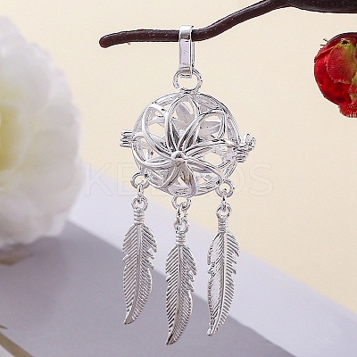Brass Hollow Bead Cage Pendants PW-WG52822-10-1