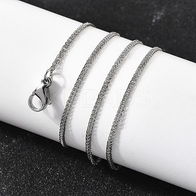 1.5MM 304 Stainless Steel Wheat Chain Necklaces for Men STAS-V011-03B-P-1
