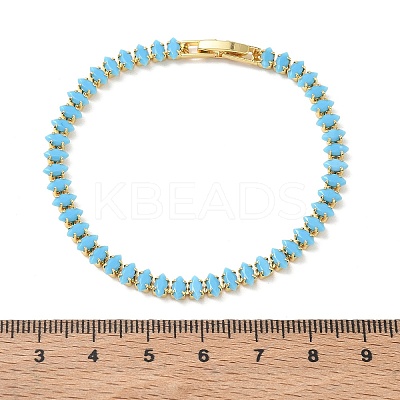 Synthetic Turquoise Tennis Bracelets KK-CBA964F-01G-01-1