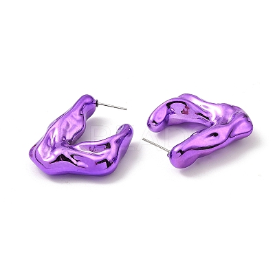 Twist Rectangle Acrylic Stud Earrings EJEW-P251-05-1