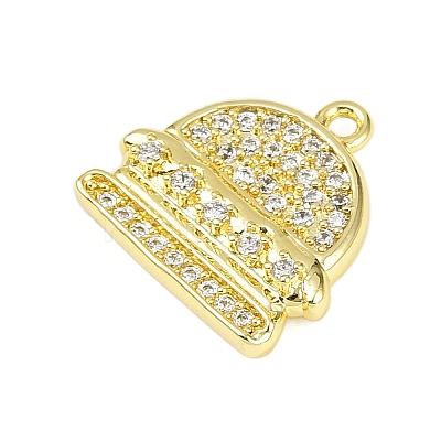Brass Micro Pave Clear Cubic Zirconia Pendants LS-KK-L238-16G-1