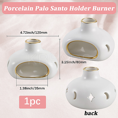 Porcelain Palo Santo Holder Burner AJEW-WH20018-74B-1